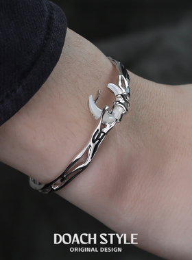 原创设计新中式纯银情侣手镯