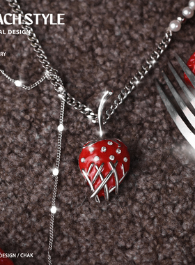 DOACH草莓珍珠项链原创小众设计