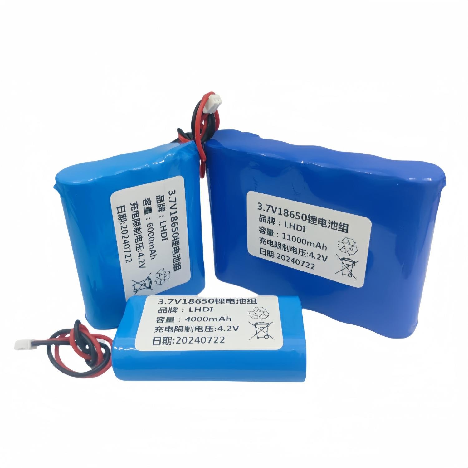 18650带保护板锂电池组3.7V 7.4V 12V气泵串联并联 大容量锂电池 - 图3