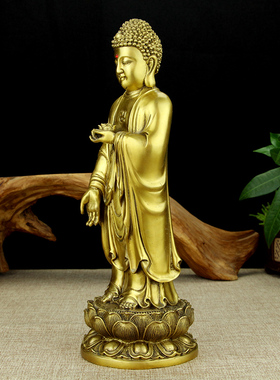 速发纯铜佛像 西方三圣音阿弥陀佛菩萨 大奉至观世 菩萨 供势摆件