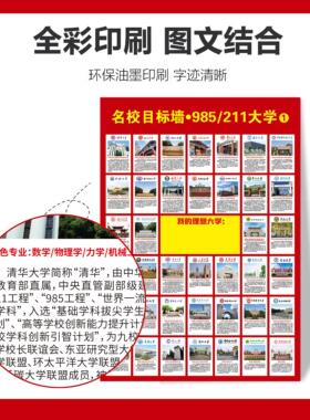 名校目标墙贴挂图985/211小学高中高考大学贴纸报志愿学生激励榜
