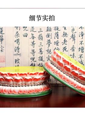 陶瓷莲花座佛像底座观音加高供奉台家用摆件神像底托佛堂财神关公