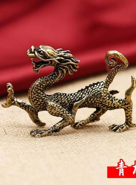 爆款黄铜四大神兽上古青龙白虎朱雀玄武实心茶桌面装饰摆件