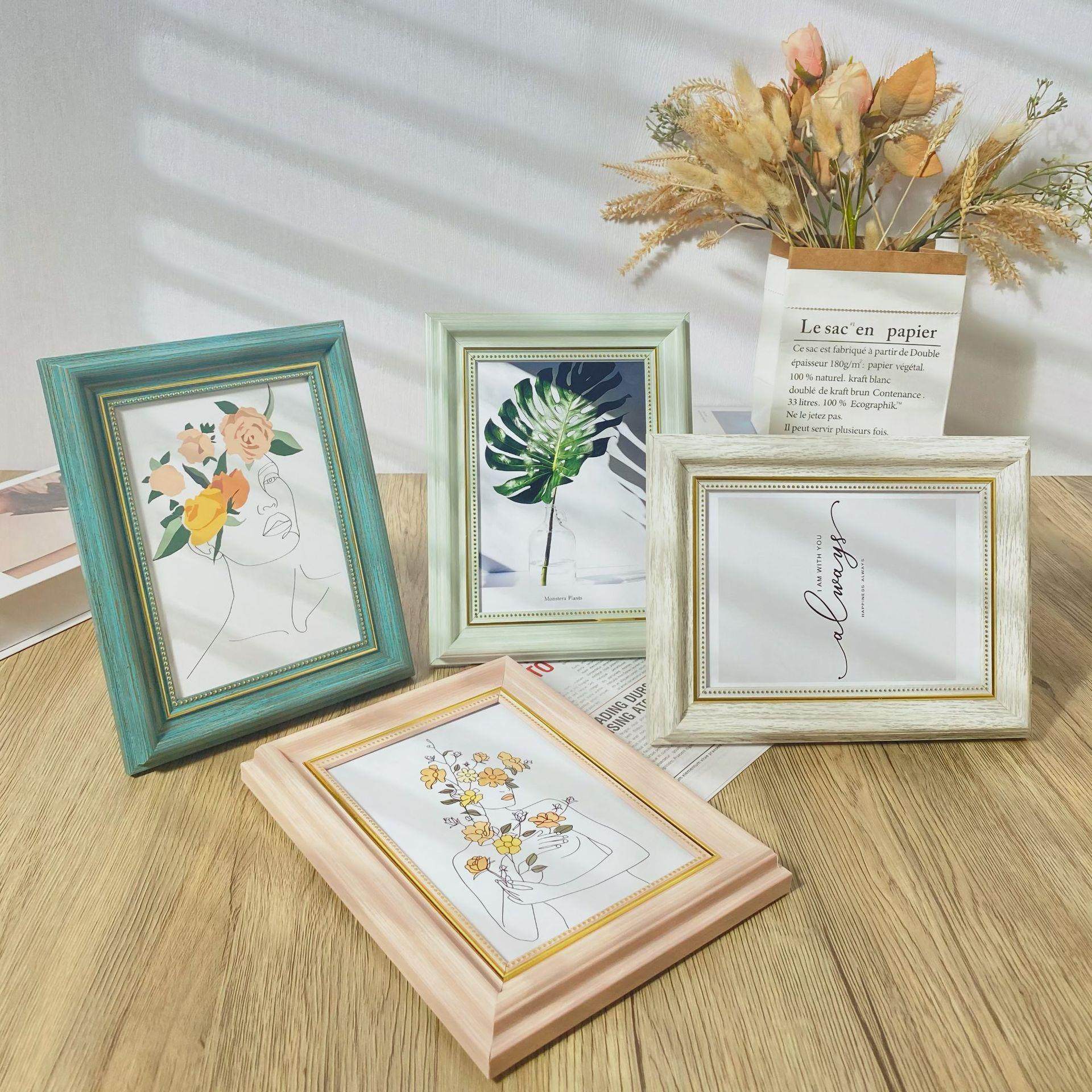 相框摆台5寸6寸7寸8寸10寸A4挂墙画框装裱影楼复古像框照片墙 - 图2