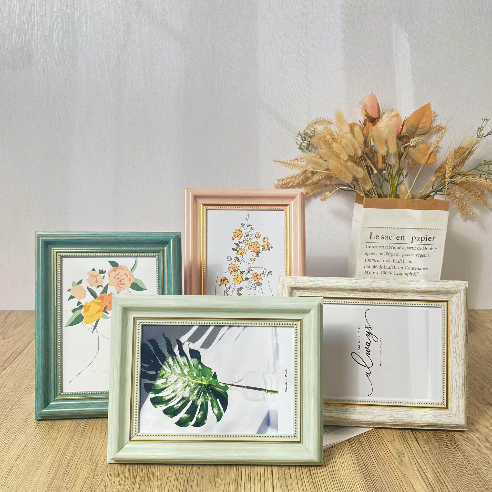 相框摆台5寸6寸7寸8寸10寸A4挂墙画框装裱影楼复古像框照片墙 - 图0