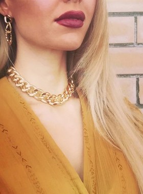 European and American thick chain necklace accessories粗项链