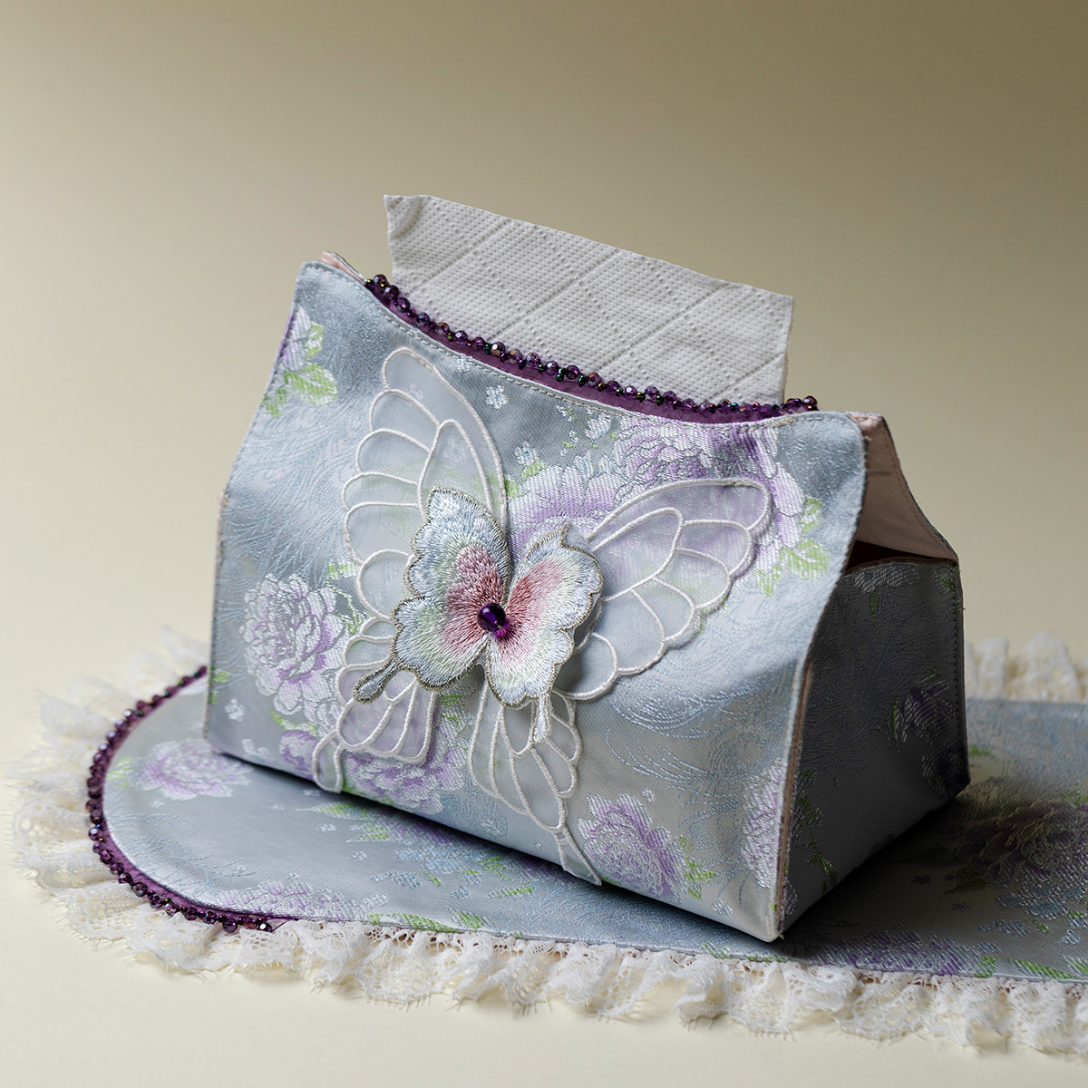 Fanye light luxury home fabric storage tissue box high-looking and versatile tissue box living room car tissue paper bag