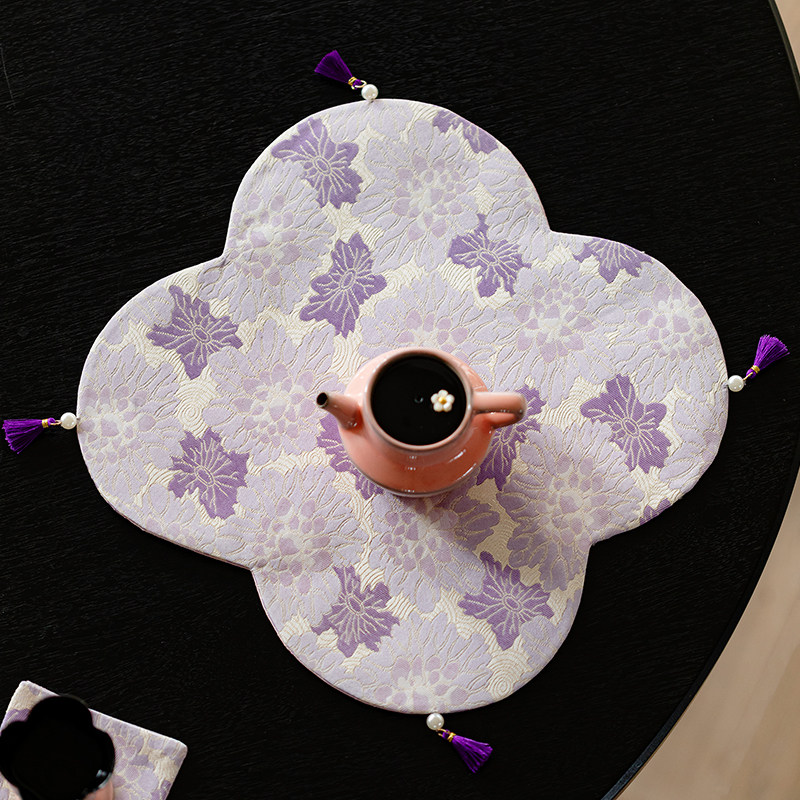 繁野轻奢猫咪设计茶席套组织锦刺子绣茶几桌旗干泡席一人用茶垫子,淘宝优惠券,粉丝福利购,淘宝优惠卷