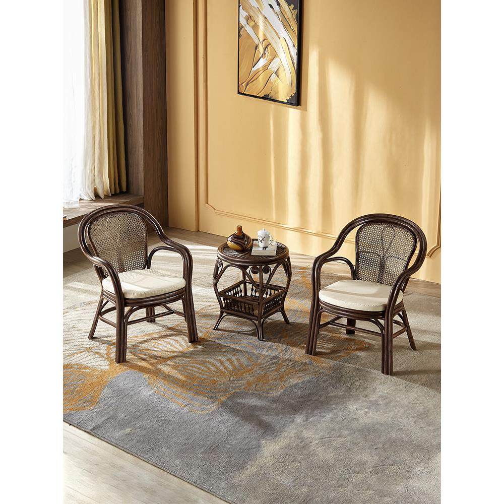 藤靠背椅天然真藤椅老人椅单人靠背椅家用扶手椅老式藤编阳台滕椅,淘宝优惠券,粉丝福利购,淘宝优惠卷