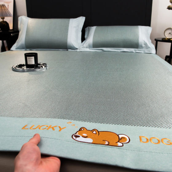 Red bean summer washable ice silk mat summer 2026 new model rattan mat for student dormitories universal for all seasons
