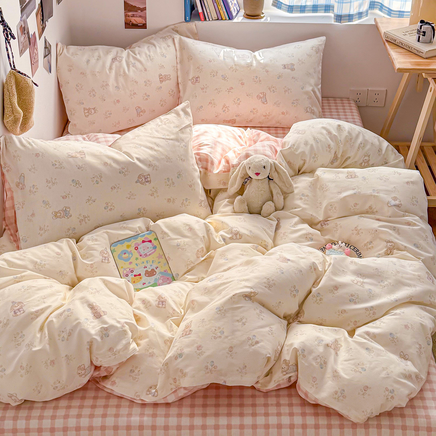 红豆纯棉四件套100全棉床上用品被套床单宿舍三件套床笠2025新款