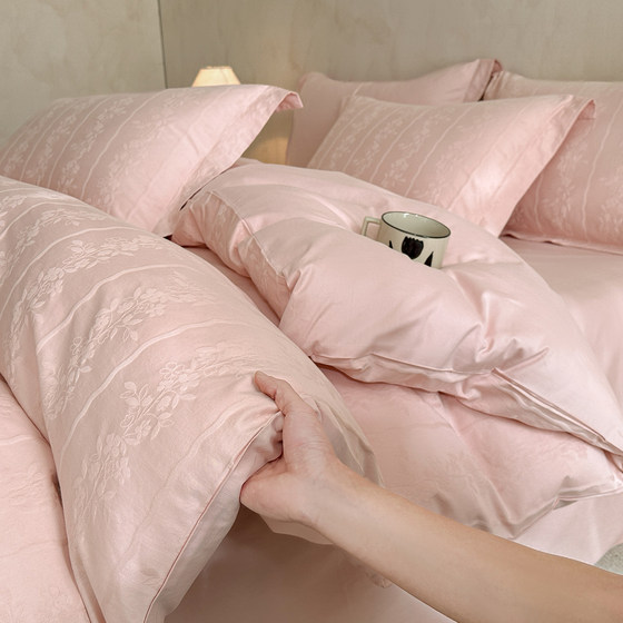 Class A high-end 60s cotton jacquard bed four-piece set