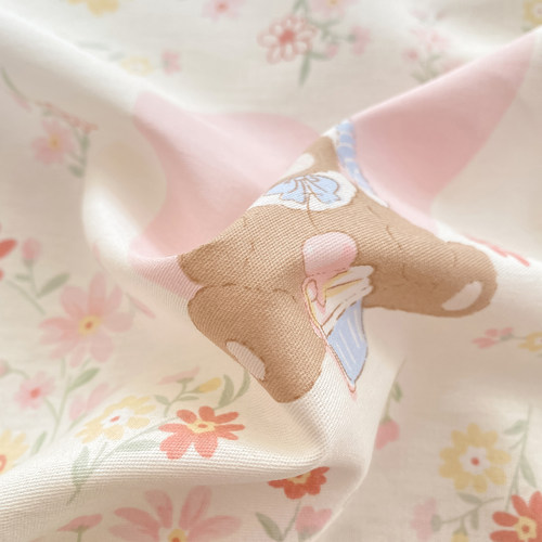 红豆纯棉床单单件100全棉印花学生宿舍单双人被单枕套床笠三件套 - 图0