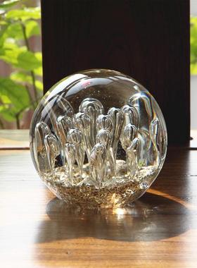 北欧玻璃装饰水晶球生日教师节礼物海洋摆件鱼缸造景博山手工琉璃