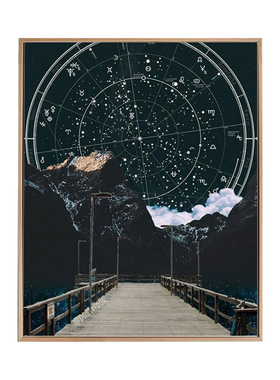 速发【众星揽】月墨河数字油画装饰填色手工手绘画填充涂色油彩画