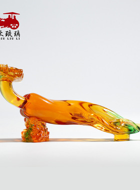 速发古法琉璃摆件艺生品人工如意退休生日礼物送老人寿宴礼品