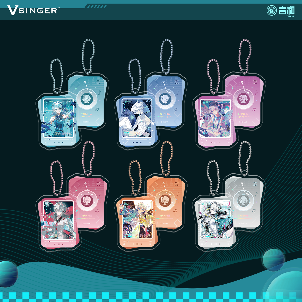 【现货】Vsinger言和Neuro 镭射票 立牌 流麻 挂件 官方正版周边 - 图1
