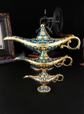 阿拉丁神灯新疆工艺品金属许愿灯客厅桌面摆件特色拍摄道具装饰品
