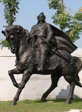 骑马人物铜雕塑定制大型铸铜将军战马雕像玻璃钢西方人物骑马雕像