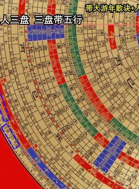 懿福堂彩面10寸40层三元三合综合罗盘高精度纯铜专业风水罗盘铝箱