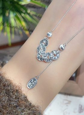 S999纯银五帝银钱币项链