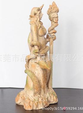 希腊神话权杖女神摆件人物创意摆设酒柜书房美欧式装饰雕塑工艺品