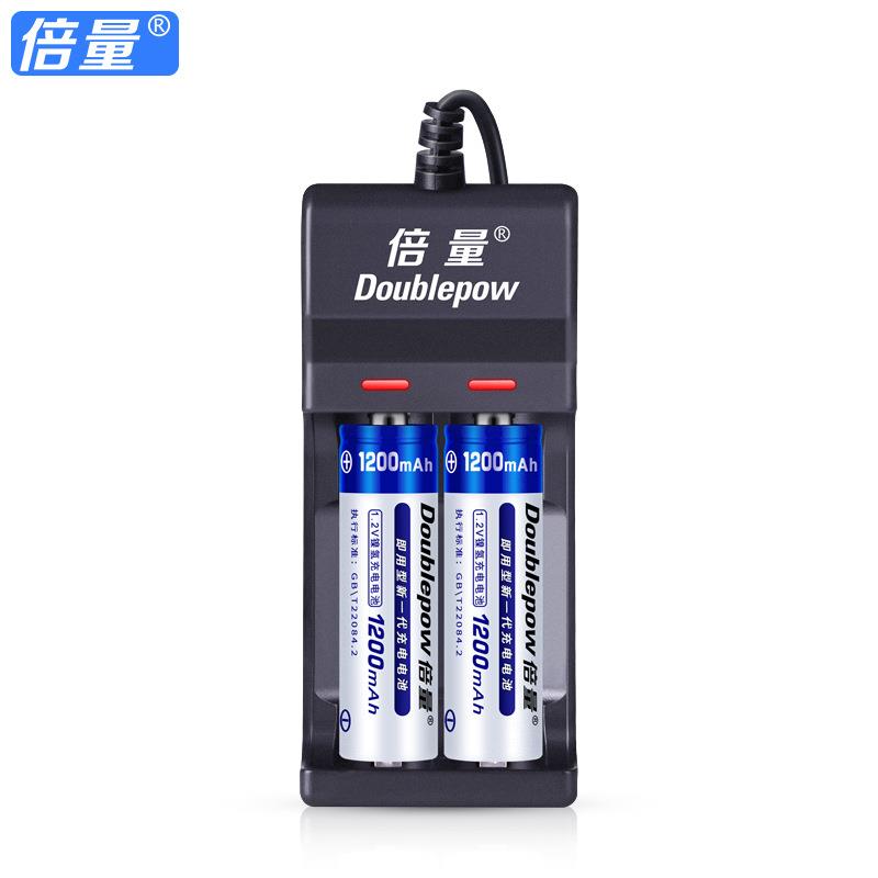 倍量USB电池套装5号1.2V镍氢充电电池AA1200mah五号电池可充电现 - 图0