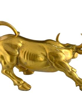 源头铜牛摆件黄铜华尔街牛铜器工艺品
