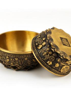 大厂新款铜聚宝盆家居乔迁礼品办公室店铺工艺品摆件厂家