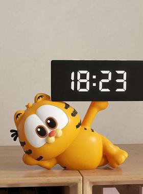 创意加菲猫周边客厅数字电子显示时钟闹钟桌面学习专用摆台式摆件