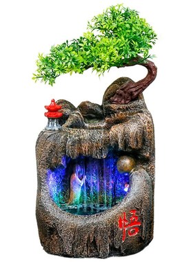厂家厂家假山流水招财摆件家居创意喷泉客厅办公室桌面乔迁新摆件