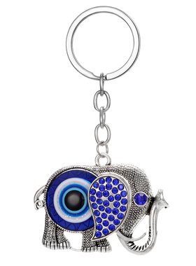 Zircon Turkish Blue Eye Animal Keychain Key Ring Women Men