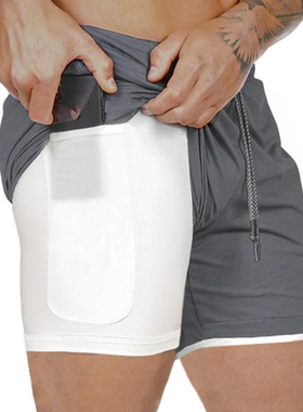 Hot Selling 2 In 1 Shorts Men 2022 Summer Fitness Shorts Men
