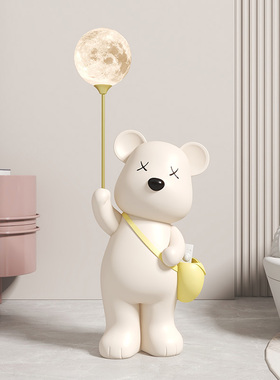 可爱北极熊客厅大型落地摆件电视柜门口迎宾装饰品暴力熊现代简约