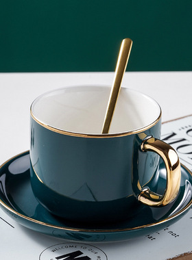 欧式奢华金边陶瓷咖啡杯碟高档下午茶杯碟家用精致商用简约高级感