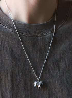 本命年马年纯银手工原创小马吊坠