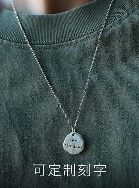 999纯银古法字母定制情侣吊坠