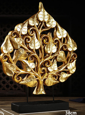 东南亚菩提叶摆件 泰式餐厅酒店SPA会所家居装饰工艺品泰国摆设