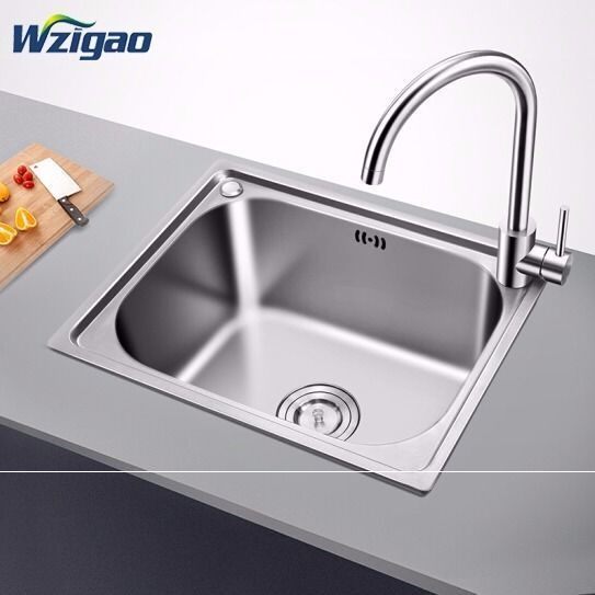 厨房加厚不锈钢水槽单槽洗菜盆洗碗盆单盆一体成型洗碗池套装 - 图1