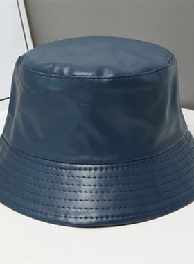 好货Adult Summer Foldable Bucket Hats Women Winter Faux Leat