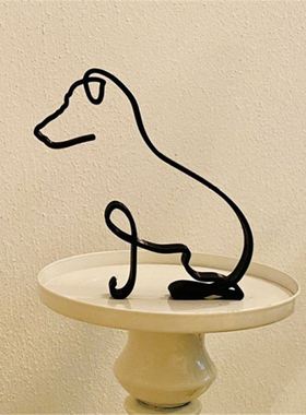Dog Art Sculpture Simple Metal Dog Abstract Art Sculpture