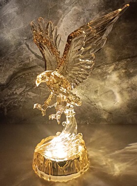 好货透明大鹏展翅摆件北欧轻奢简约家居办公室招财创意现代装饰品