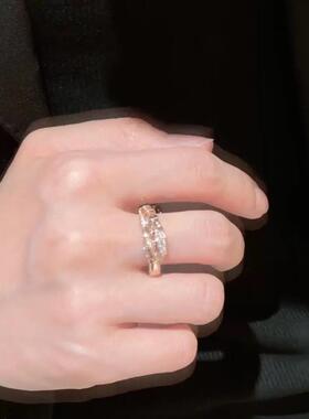 头尾钻蛇戒指女纯银镀18k