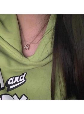 锁骨满钻蛇项链女纯银镀18