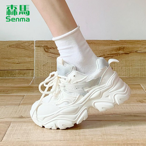 森马女鞋秋款2025新款超火老爹鞋女厚底增高爆款休闲运动鞋子女款 - 图0