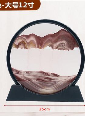 7寸3D艺术玻璃液体摆件流沙画客厅装饰送礼物节庆礼品中东热销