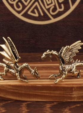 跨境热销黄铜魔兽青龙 魔兽火龙飞龙 摆件工艺品铜器桌面家居装饰