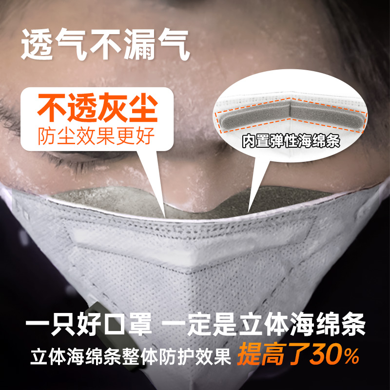 防尘口罩kn95防工业重度粉尘防尘肺活性炭防甲醛kp95焊工油漆专用