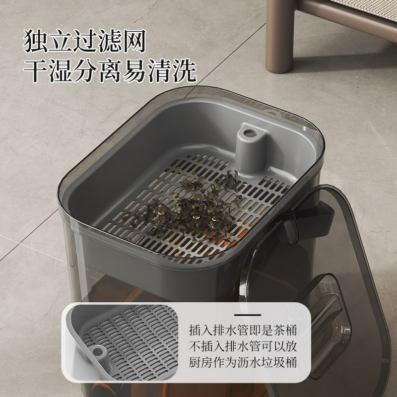 茶水桶废水桶茶台茶水分离垃圾桶茶几过滤排水高端透明茶桶茶渣桶,淘宝优惠券,粉丝福利购,淘宝优惠卷