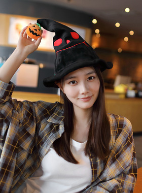 万圣节会动发光唱歌女巫师帽